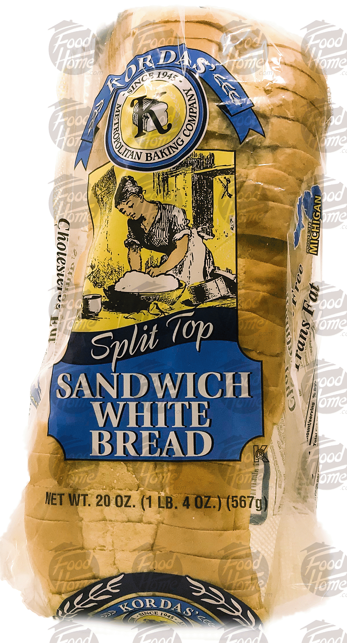 Korda's  white sandwich bread, split top sliced loaf Full-Size Picture